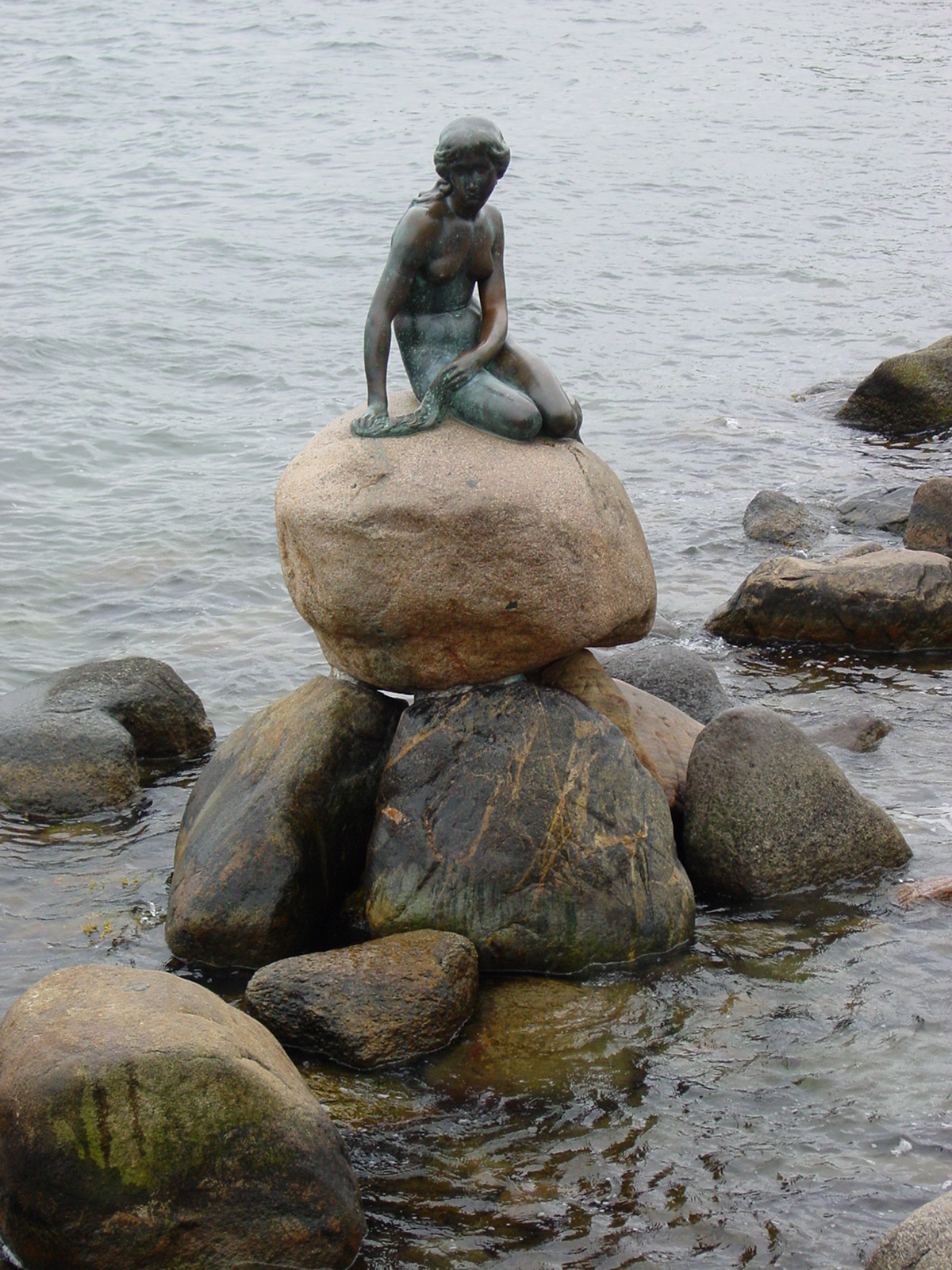 The Little Mermaid statue in Copenhagen